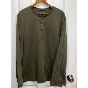 Patagonia Long Sleeve Henley Shirt Olive Green Mens Size XL